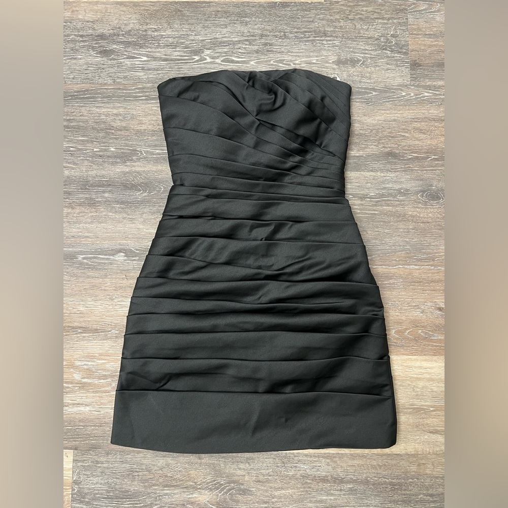 Black Strapless Bridesmaid Dress